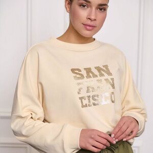 ESQUALO Cream Relaxed San Francisco Sweatshirt